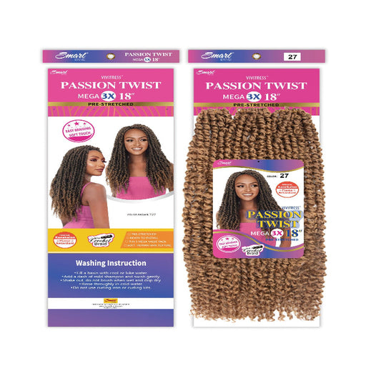 Vivitress Mega 3X Passion Twist pre-stretched 18 inches - Beauty and Hair Supply