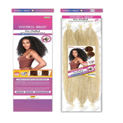 Vivitress Pre-Fluffed 3X Water Wave Fro Twist 24 inches - Beauty and Hair Supply