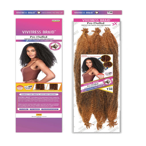 Vivitress Pre-Fluffed 3X Water Wave Fro Twist 24 inches - Beauty and Hair Supply