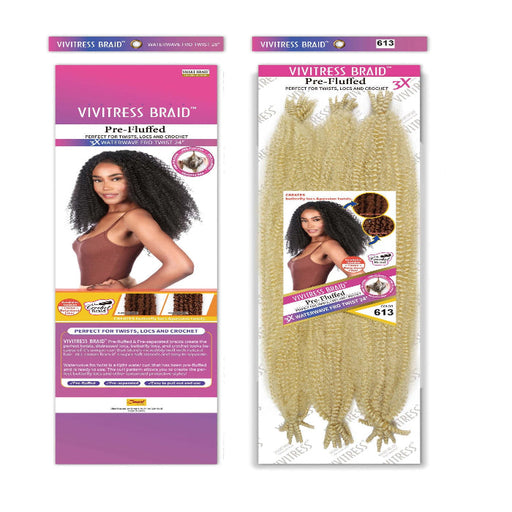 Vivitress Pre-Fluffed 3X Water Wave Fro Twist 24 inches - Beauty and Hair Supply