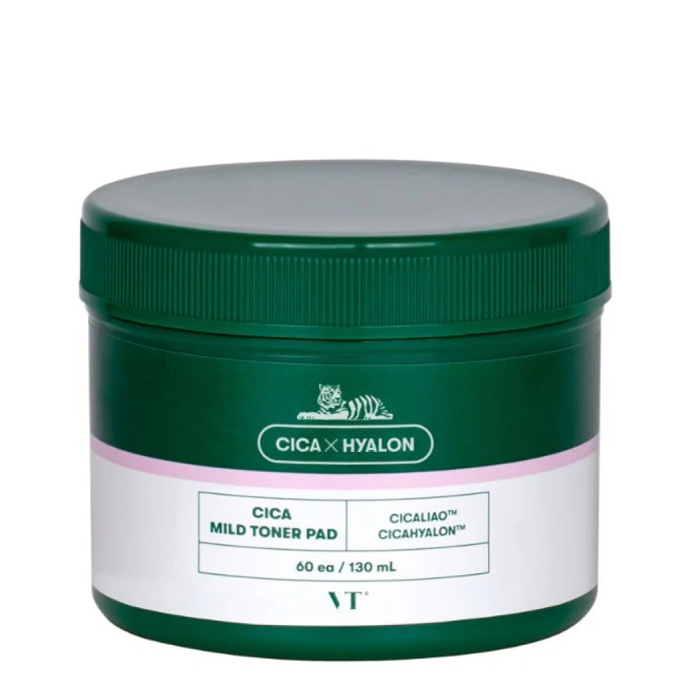 Vt Cosmetics Cica Mild Toner Pad 60pcs-Exfoliating Pads-Beauty and hair supply