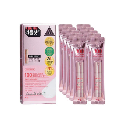 Vt Cosmetics Collagen Reedle Shot 100 | 2ml X 10 Pieces-Dermatological Serum-Beauty and hair supply