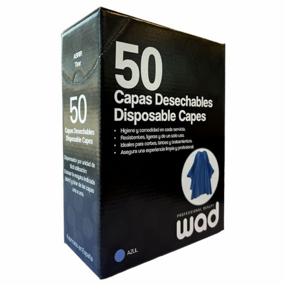 Wad Professional Beauty 50 Disposable Capes Blue-All-Beauty and hair supply