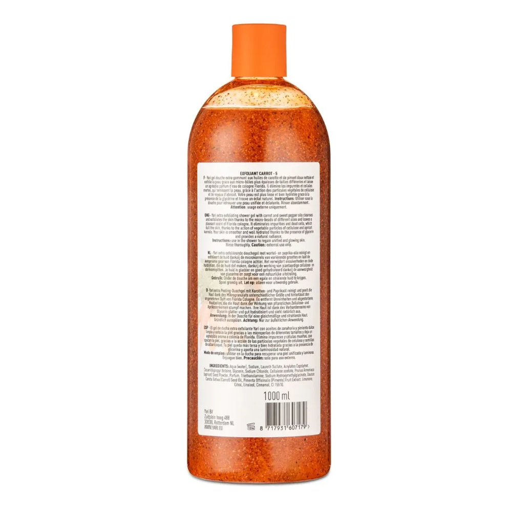 Yari Exfoliant Showergel Carrot &amp; Piment Doux 1000ml-All-Beauty and hair supply