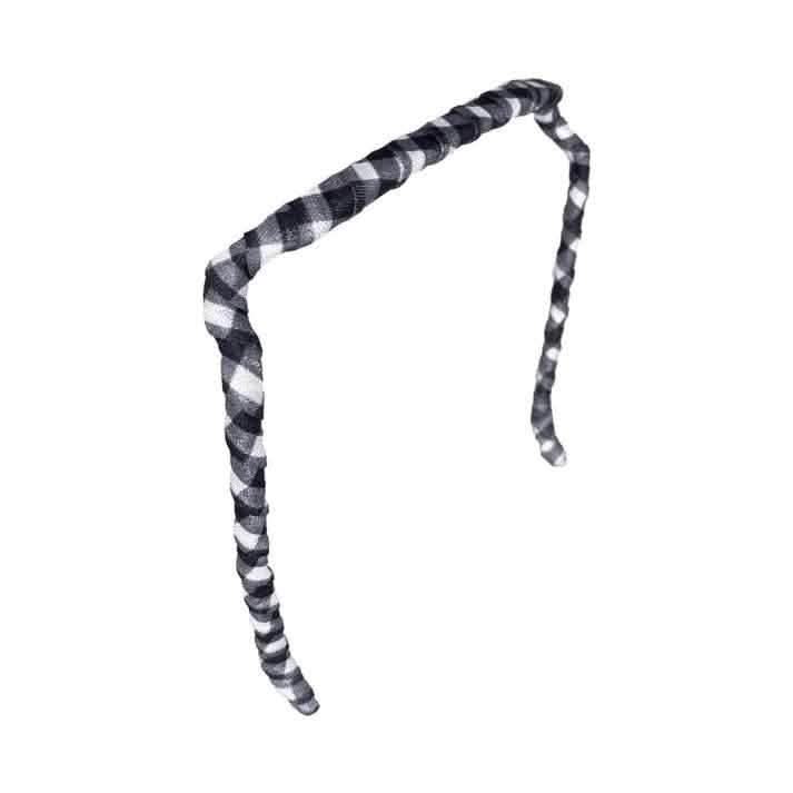 Zazzy Bandz Gingham in White and Black-Headband-Beauty and hair supply
