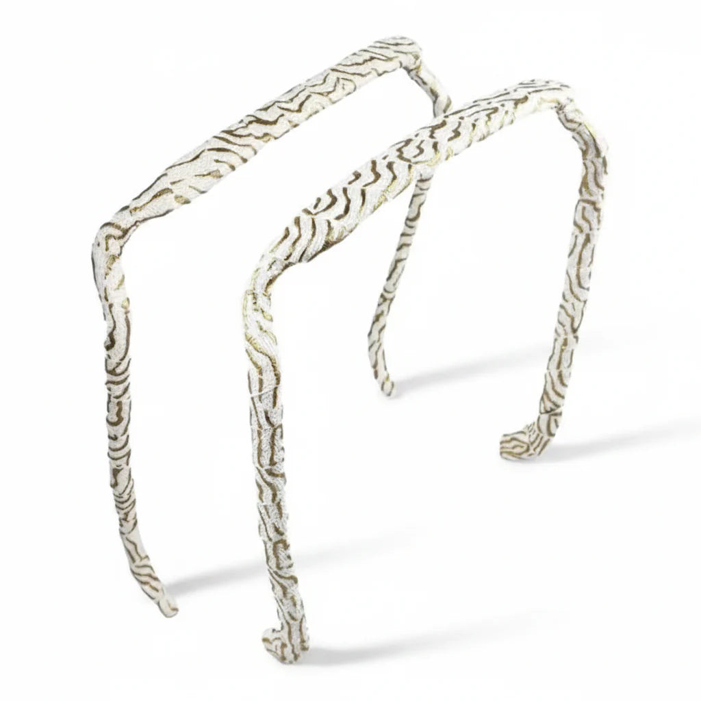 Zazzy Bandz Gold and White Zebra-Headband-Beauty and hair supply