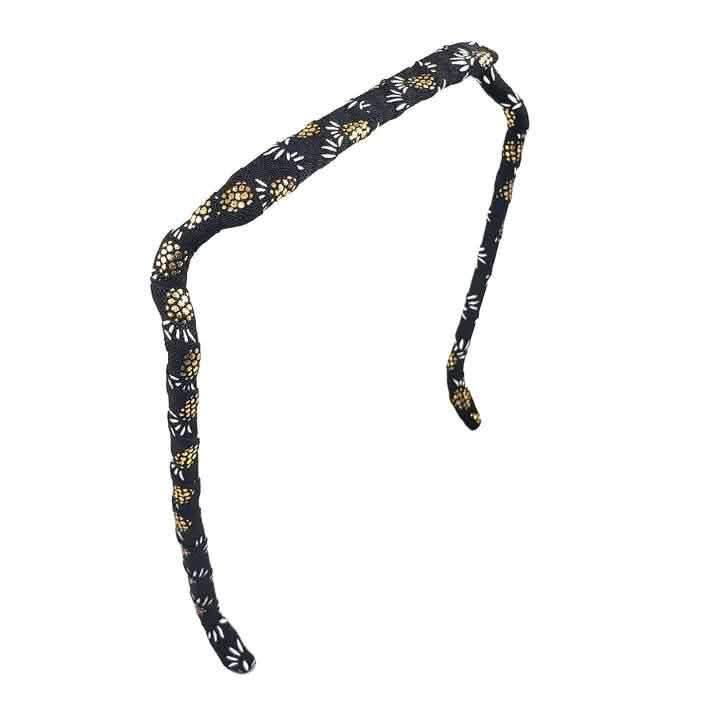 Zazzy Bandz Gold Pineapples on Black-Headband-Beauty and hair supply