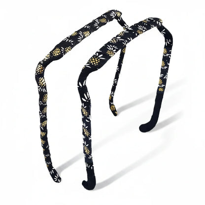 Zazzy Bandz Gold Pineapples on Black-Headband-Beauty and hair supply