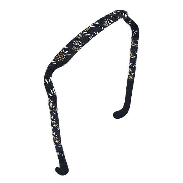 Zazzy Bandz Gold Pineapples on Black-Headband-Beauty and hair supply