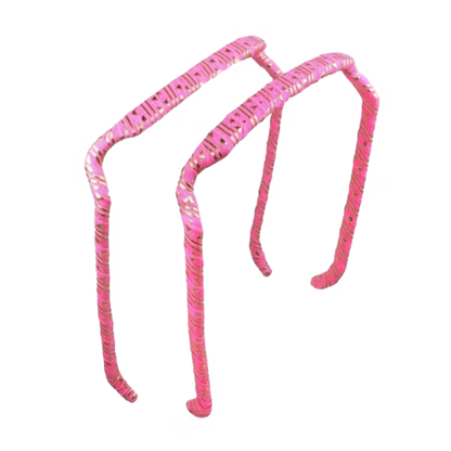 Zazzy Bandz Hot Pink Gold Aztec Wrapped original-Headband-Beauty and hair supply
