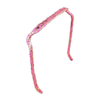 Zazzy Bandz Pink and Gold Cheetah Wrapped-Headband-Beauty and hair supply
