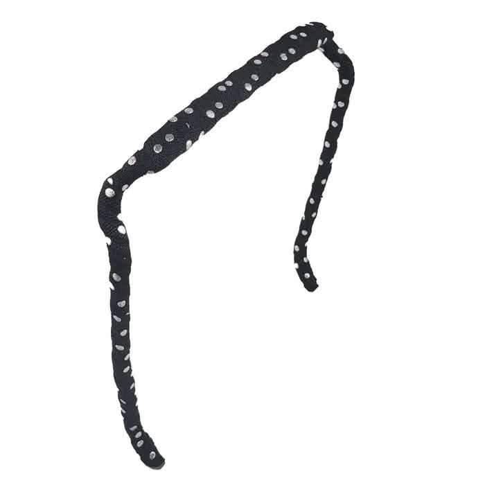Zazzy Bandz Silver Polka Dots on Black-Headband-Beauty and hair supply