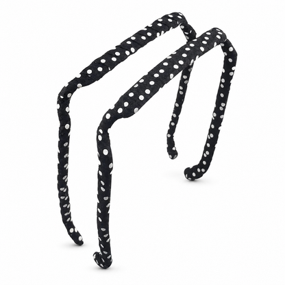 Zazzy Bandz Silver Polka Dots on Black-Headband-Beauty and hair supply