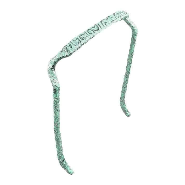 Zazzy Bandz Silver Swirls on Blue-Headband-Beauty and hair supply