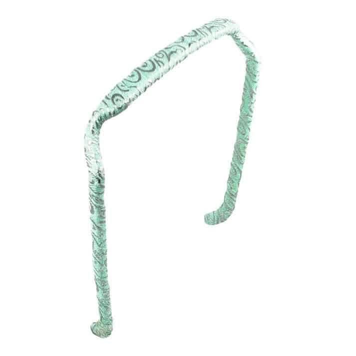 Zazzy Bandz Silver Swirls on Blue-Headband-Beauty and hair supply