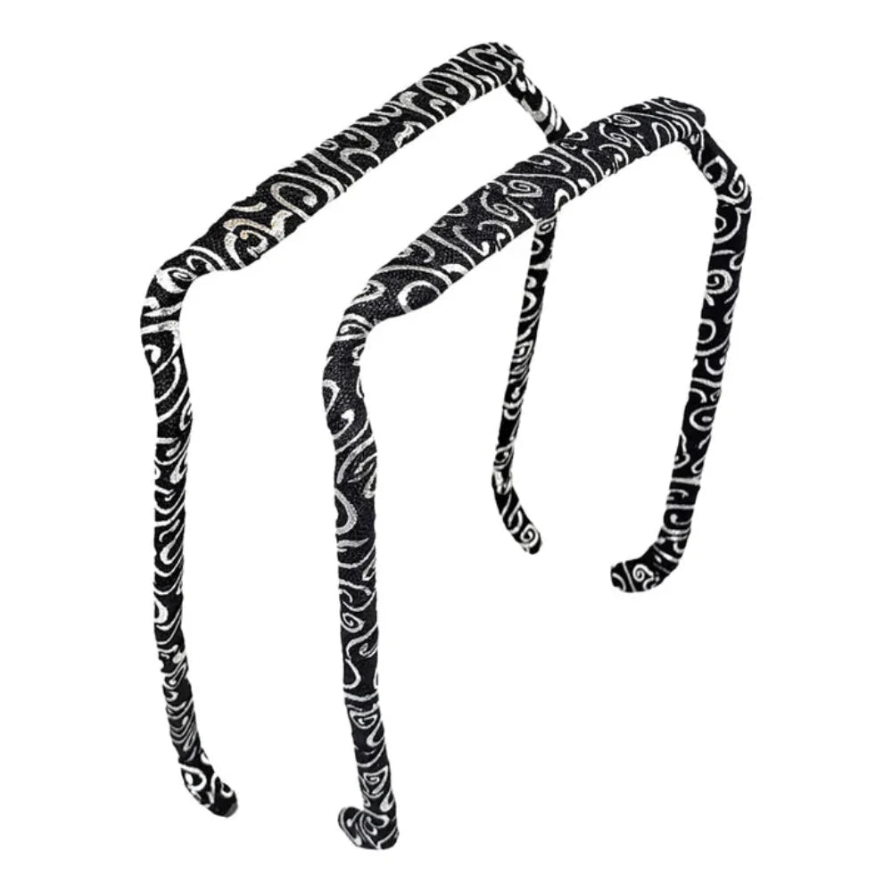 Zazzy Bandz Swirls of Silver on Black-Headband-Beauty and hair supply