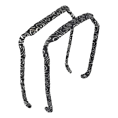Zazzy Bandz Swirls of Silver on Black-Headband-Beauty and hair supply