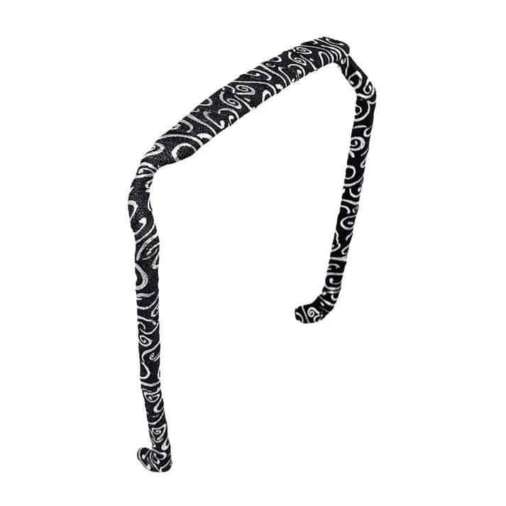 Zazzy Bandz Swirls of Silver on Black-Headband-Beauty and hair supply
